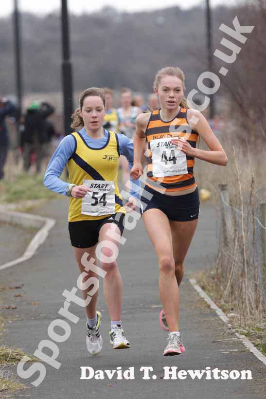 Angela Hibbs (Jarrow) and Sophie Montgomery (Blaydon) senior womens Elswick Road Relays.